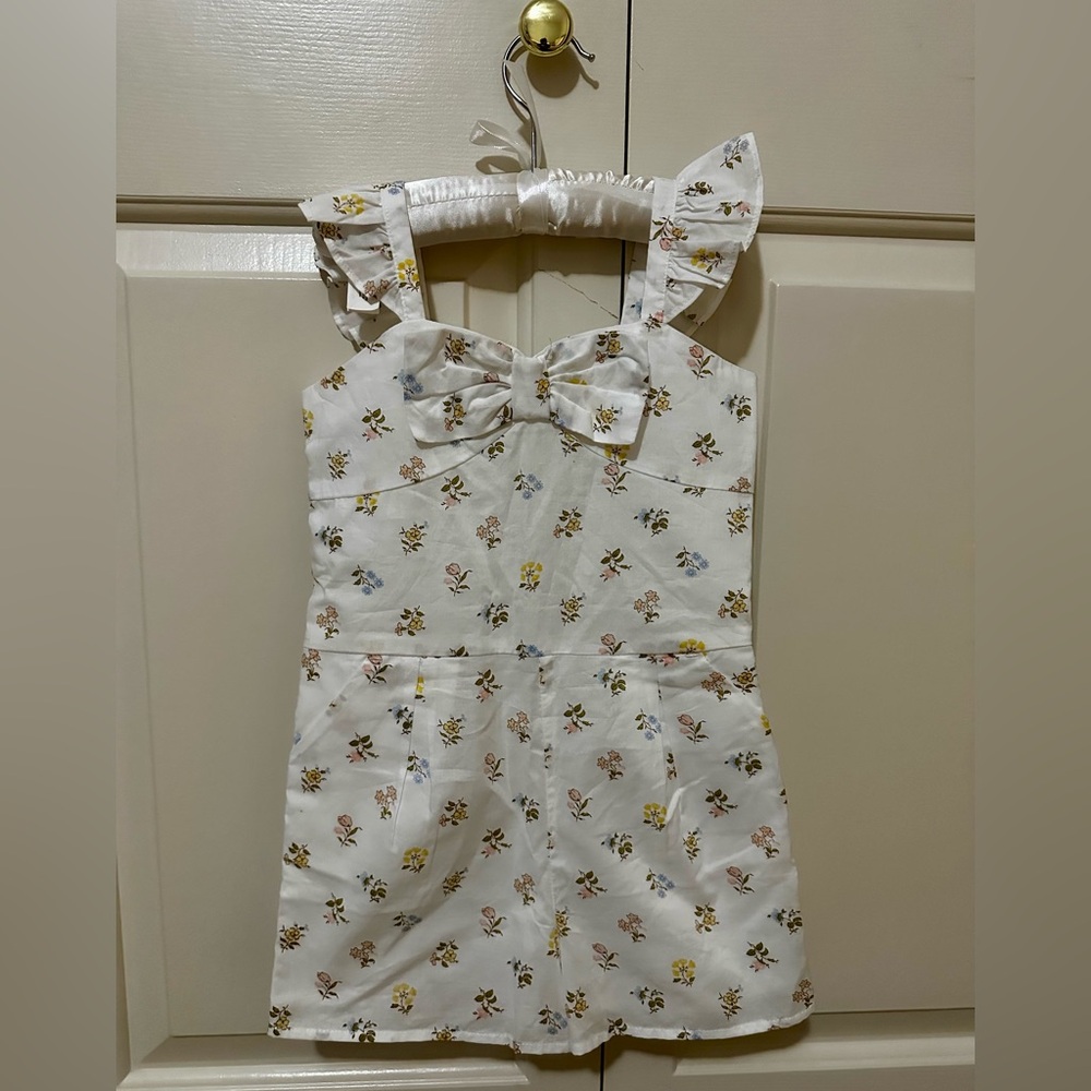Janie & Jack white floral romper 4 NWT